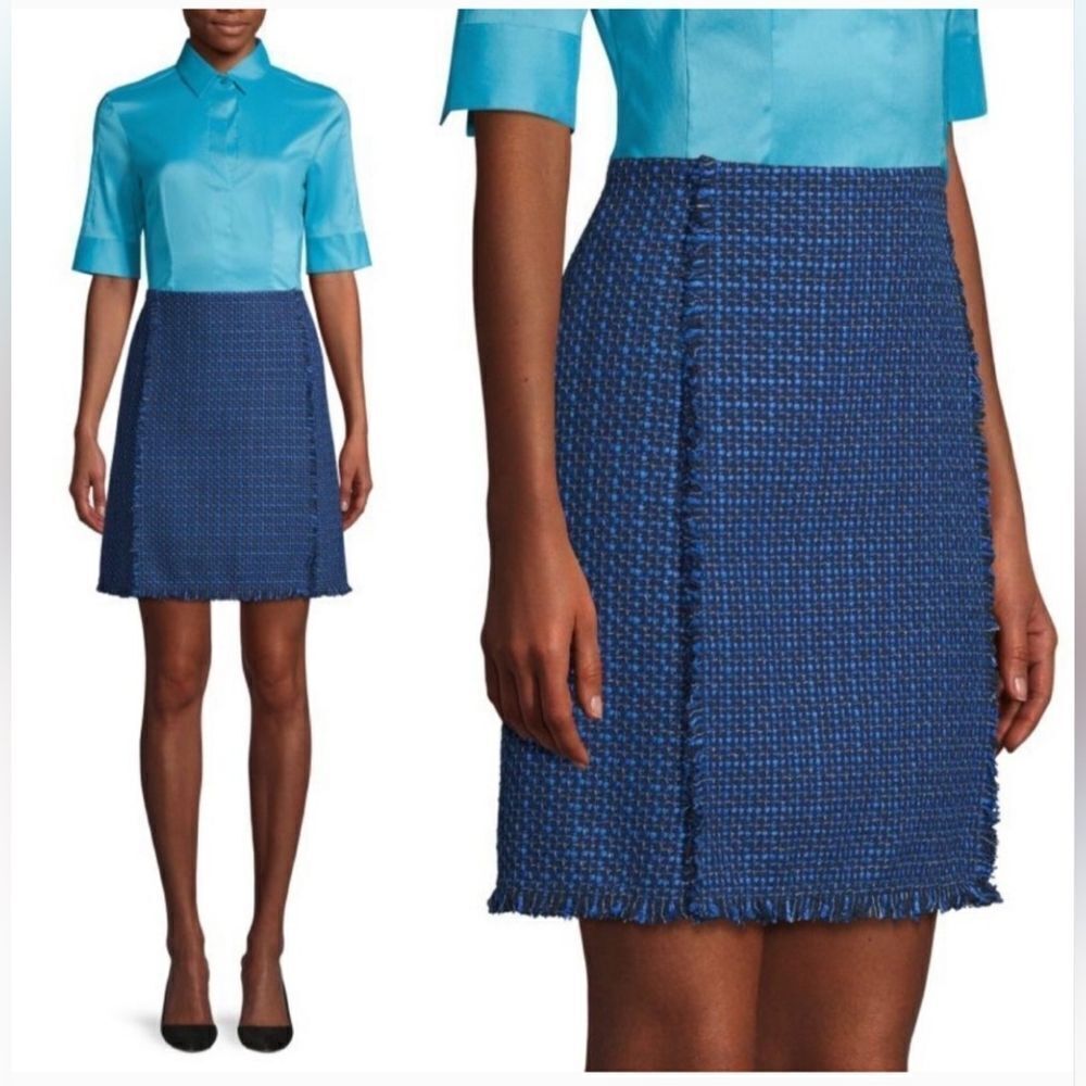 NWT Hugo Boss Blue Tweed Vomanda Suit Skirt size 4